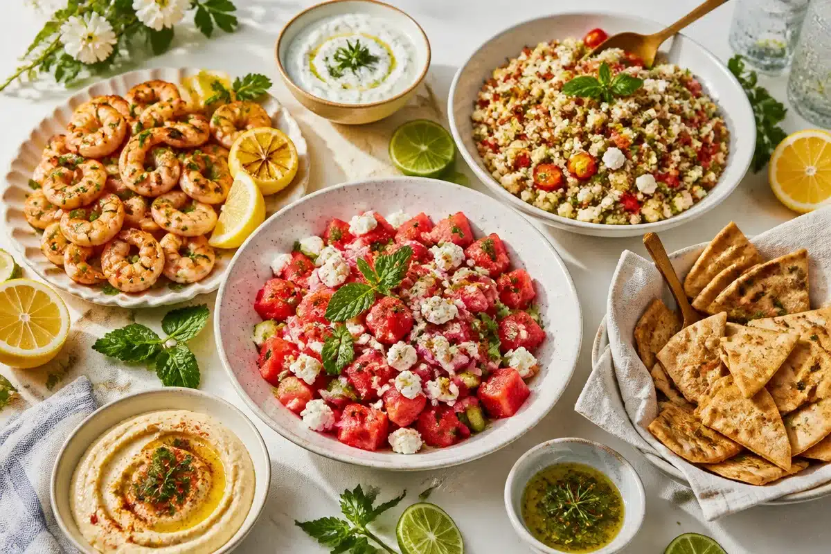 watermelon cucumber feta salad